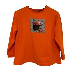 Holiday Editions Halloween Sweatshirt Women's XL Orange Trick or Treat
